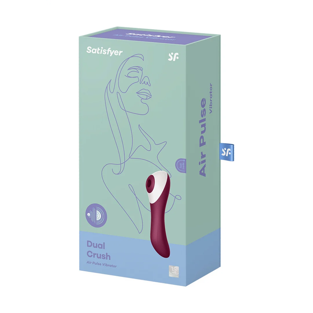 Vibrador de presión de aire Satisfyer, vibrador de punto G, Dual Crush, vibrador doble insertable de presión de aire, rojo vino Satisfyer - Imagen 1