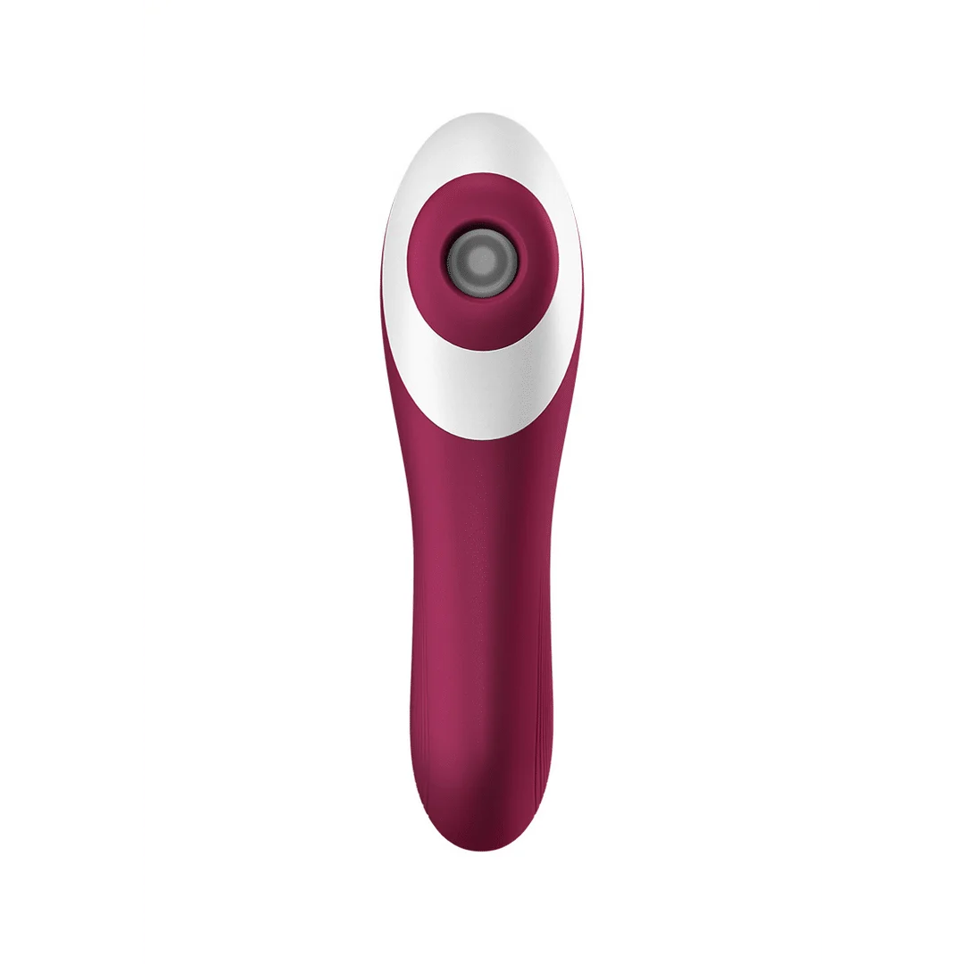 Vibrador de presión de aire Satisfyer, vibrador de punto G, Dual Crush, vibrador doble insertable de presión de aire, rojo vino Satisfyer - Imagen 3