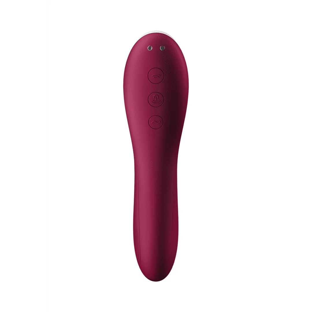 Vibrador de presión de aire Satisfyer, vibrador de punto G, Dual Crush, vibrador doble insertable de presión de aire, rojo vino Satisfyer - Imagen 4