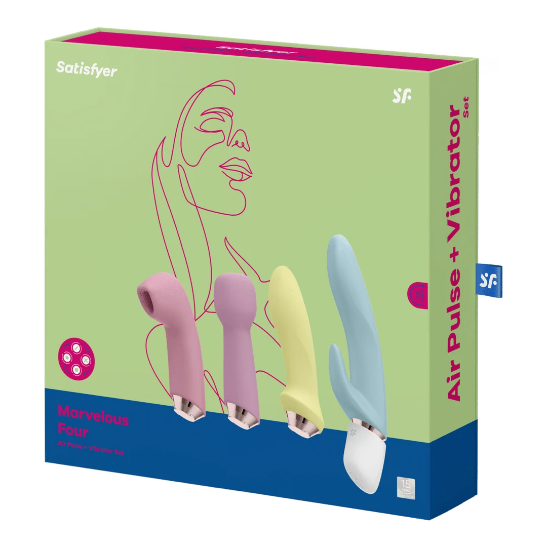 Succionador de clítoris Satisfyer – Vibrador para el punto G – Marvelous Four - Vibrador con varios cabezales Satisfyer - Imagen 1