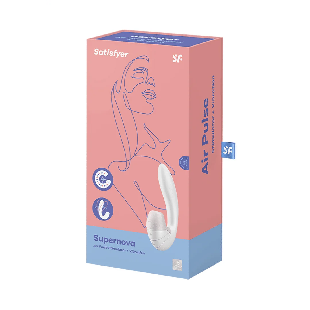 Vibrador de presión de aire Satisfyer, vibrador doble, Supernova, vibrador doble insertable de pulsaciones de aire, antiguo Satisfyer - Imagen 4
