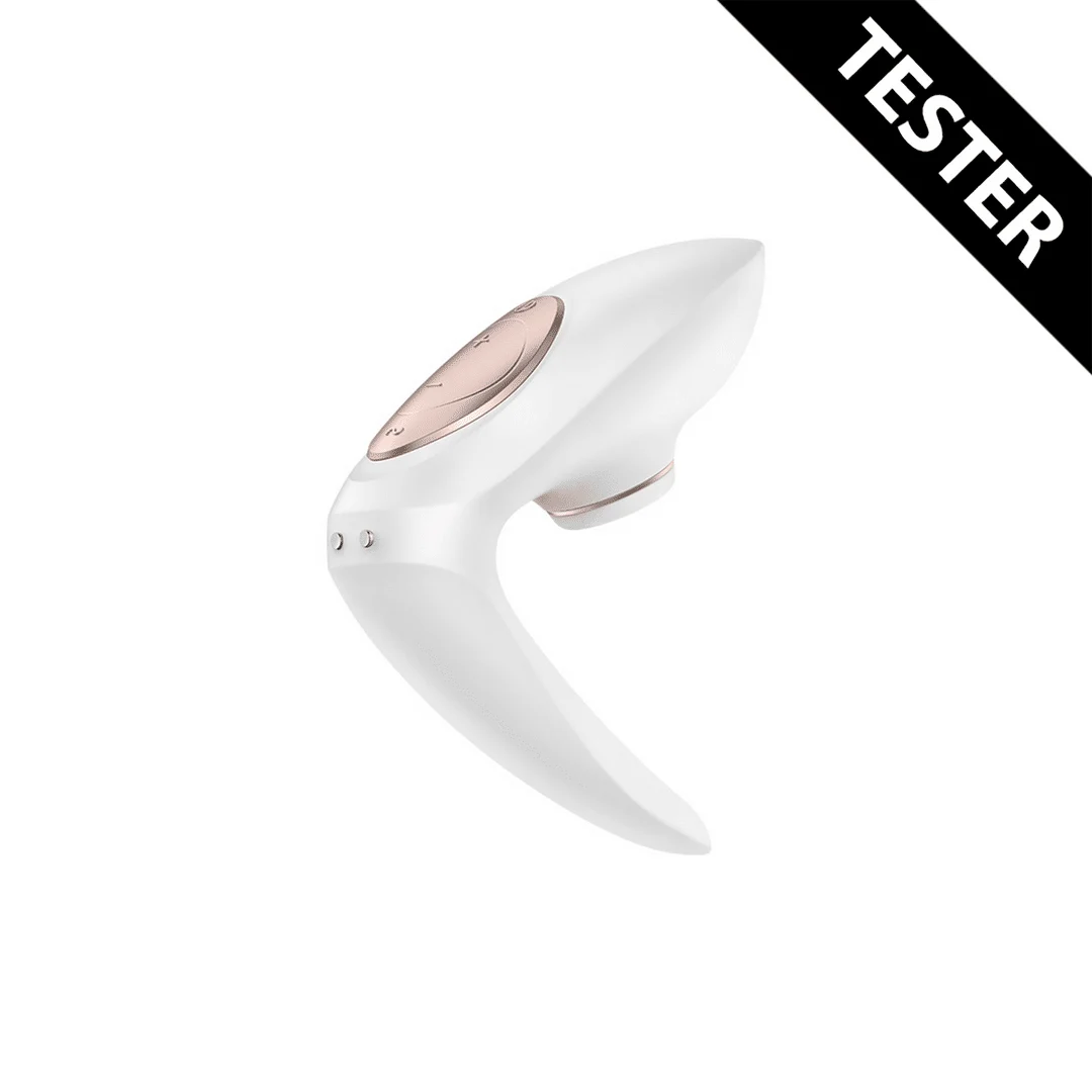 Vibrador de presión de aire Satisfyer, estimulador de clítoris, Pro 4 - Couples Air Pulse Stimulator en vibración Satisfyer Tester - Imagen 1