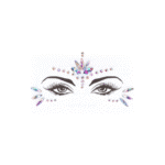Conjunto de sujetador de dos piezas con ligueros y llamativa pegatina brillante Eye Contact Bling, talla única, multicolor - Imagen 6