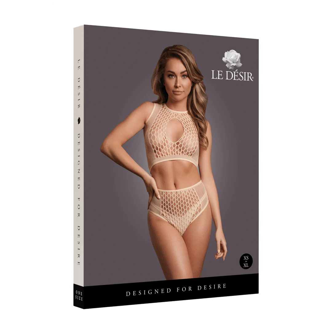 Conjunto de lencería con detalles de rejilla y abertura frontal para un look sensual con curvas - LIN - Imagen 19