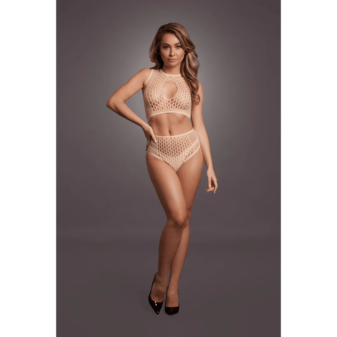 Conjunto de lencería con detalles de rejilla y abertura frontal para un look sensual con curvas - LIN - Imagen 22