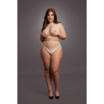 Conjunto de lencería con detalles de rejilla y abertura frontal para un look sensual con curvas - LIN - Imagen 4