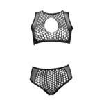 Conjunto de lencería con detalles de rejilla y abertura frontal para un look sensual con curvas - LIN - Imagen 36