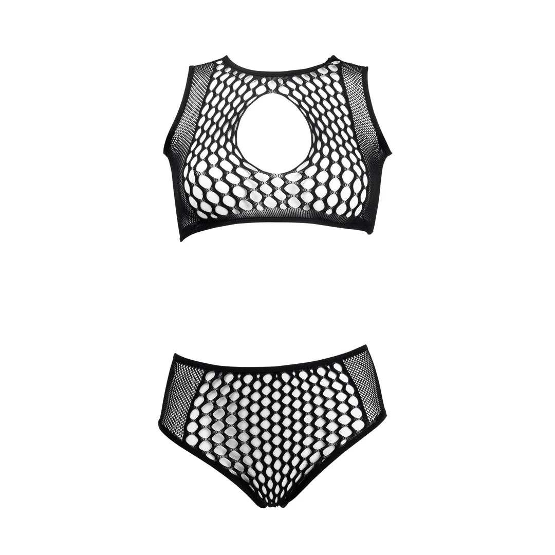 Conjunto de lencería con detalles de rejilla y abertura frontal para un look sensual con curvas - LIN - Imagen 36