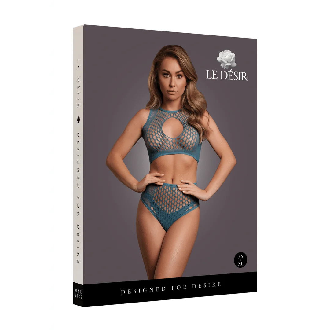 Conjunto de lencería con detalles de rejilla y abertura frontal para un look sensual con curvas - LIN - Imagen 25