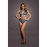 Conjunto de lencería con detalles de rejilla y abertura frontal para un look sensual con curvas - LIN - Imagen 28