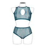 Conjunto de lencería con detalles de rejilla y abertura frontal para un look sensual con curvas - LIN - Imagen 12
