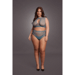 Conjunto de lencería con detalles de rejilla y abertura frontal para un look sensual con curvas - LIN - Imagen 10