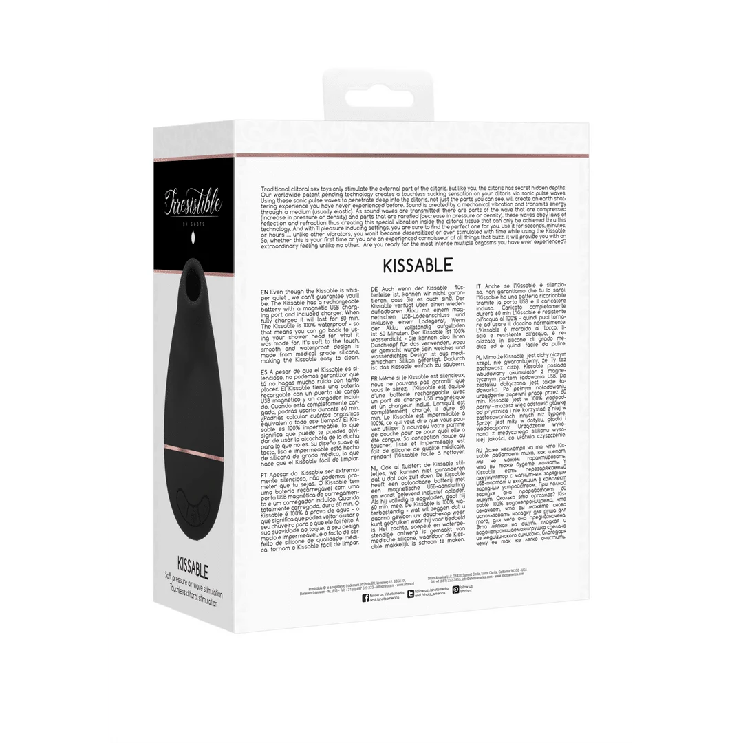 Vibrador de presión de aire – Estimulador de clítoris – Kissable - Vibrador de succión Irresistible by Shots - Imagen 2