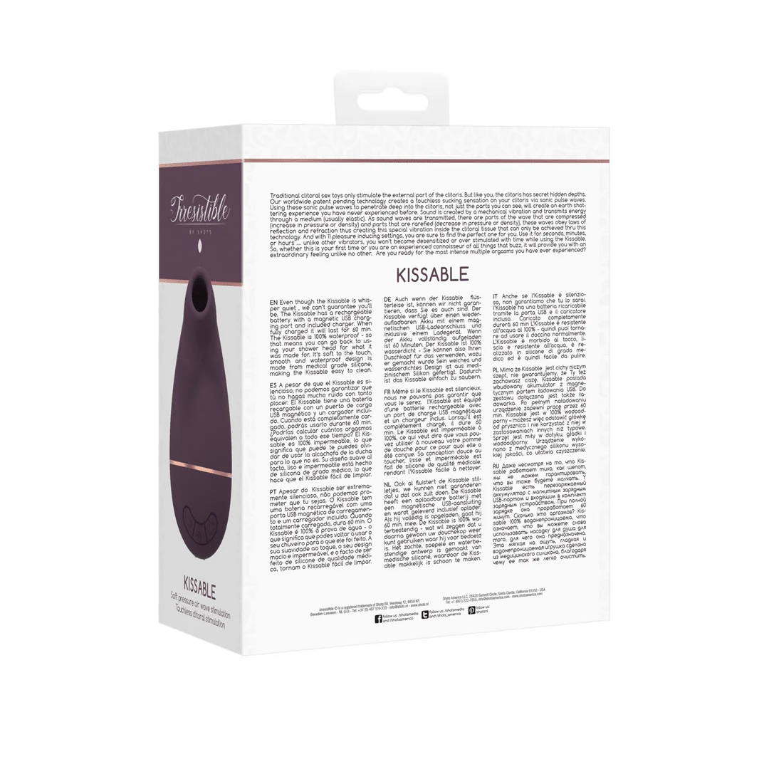 Vibrador de presión de aire – Estimulador de clítoris – Kissable - Vibrador de succión Irresistible by Shots - Imagen 14