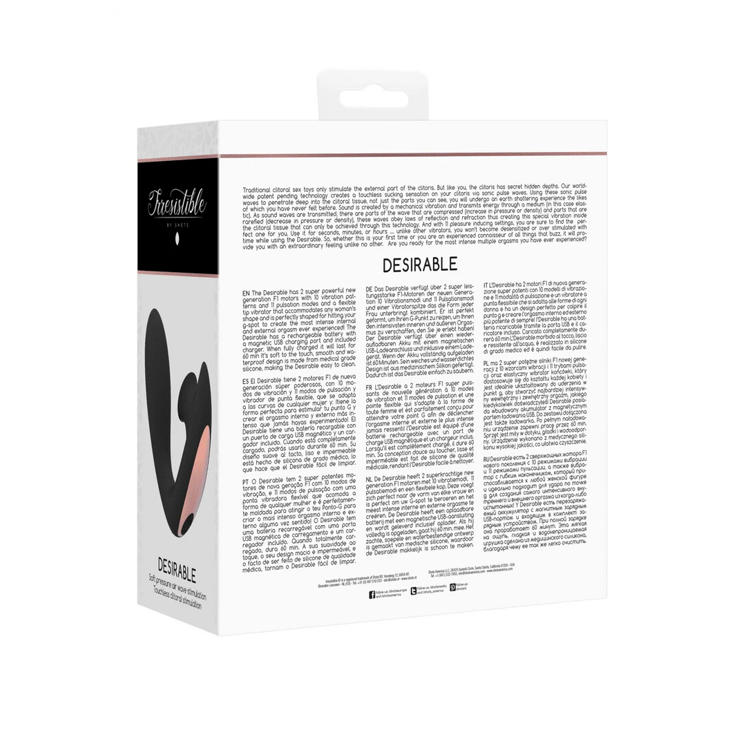 Vibrador de succión – Vibrador de punto G – Gewenst - Vibrador flexible de pulsos de aire Irresistible by Shots - Imagen 2