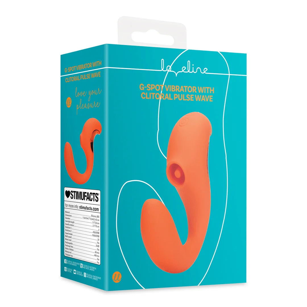 LOVE098ORN-2 Vibrador de presión de aire – Vibrador para el punto G – Vibrador para el punto G con ondas pulsantes clitorianas – Untamed Orange Loveline by Shots - Imagen 1