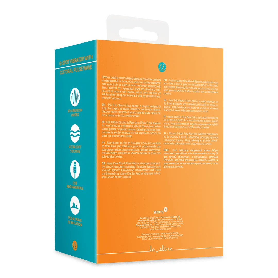 Vibrador de presión de aire – Vibrador para el punto G – Vibrador para el punto G con ondas pulsantes clitorianas – Untamed Orange Loveline by Shots - Imagen 2