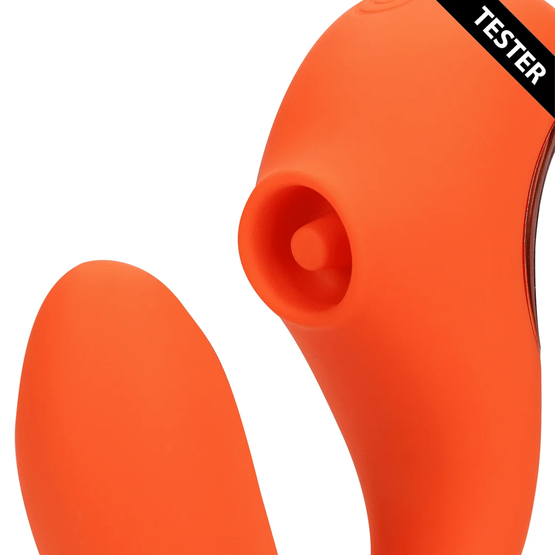 Vibrador de presión de aire – Vibrador para el punto G – Vibrador para el punto G con ondas pulsantes clitorianas – Untamed Orange Loveline by Shots - Imagen 10