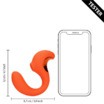 Vibrador de presión de aire – Vibrador para el punto G – Vibrador para el punto G con ondas pulsantes clitorianas – Untamed Orange Loveline by Shots - Imagen 11