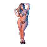 Conjunto negro de sujetador y tanga con tiras - Imagen 6