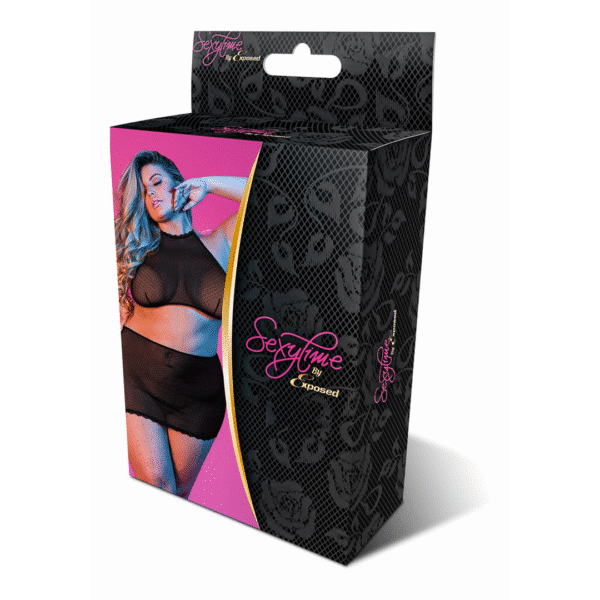 Top halter de tul de lunares y minifalda de Magic Silk