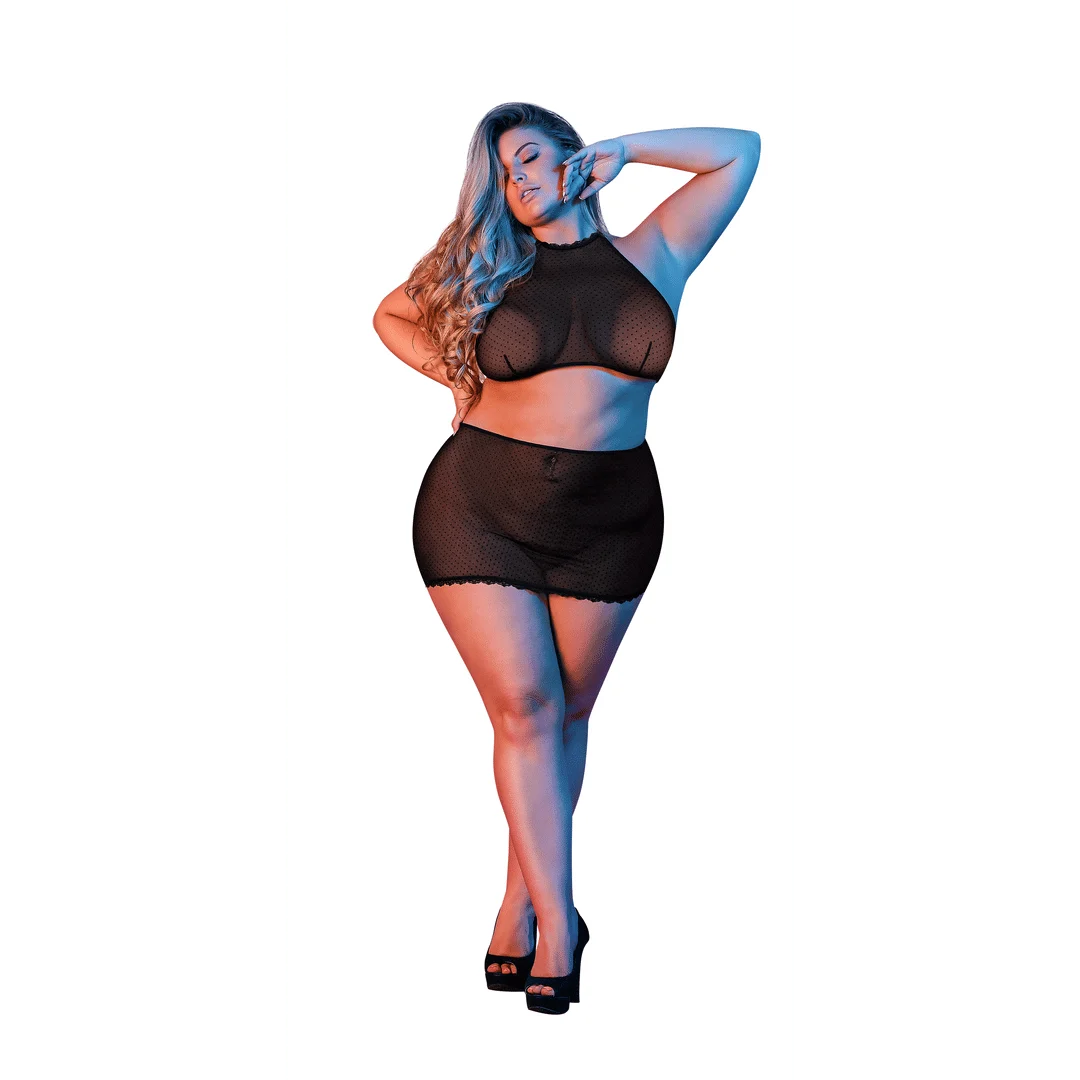 Top halter de tul de lunares y minifalda de Magic Silk - Imagen 6