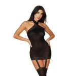 Dreamgirl Sheer Garter Dress, talla única, negro - Imagen 4