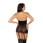 Dreamgirl Sheer Garter Dress, talla única, negro