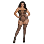 Body de rejilla tipo teddy sin tirantes Dreamgirl - Imagen 4