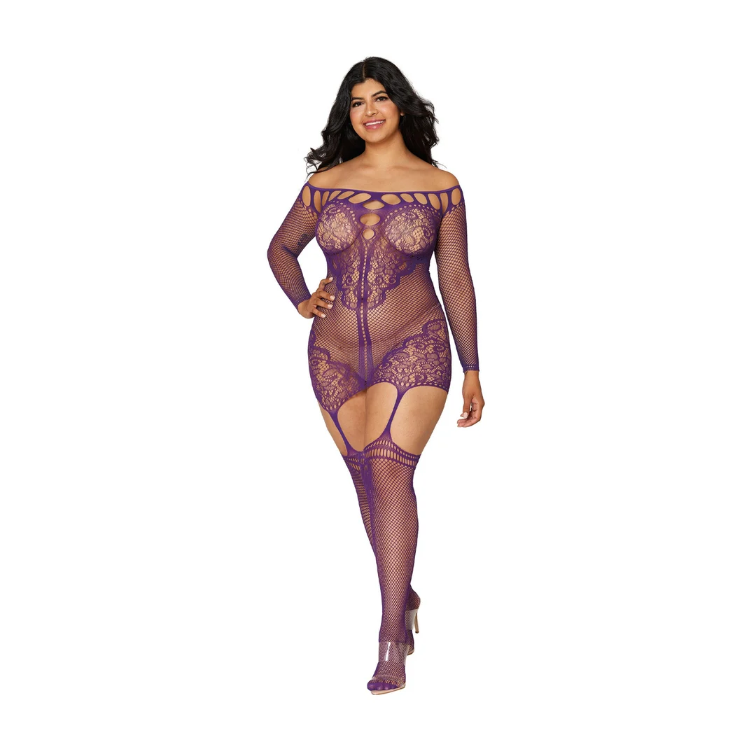 Conjunto de liguero de red y encaje para realzar tus curvas - Dreamgirl - Imagen 2