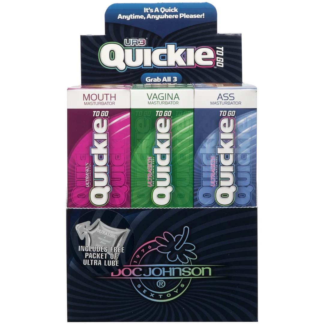 Masturbadores Doc Johnson ULTRASKYN Quickies To Go, expositor con 12 unidades - Imagen 1