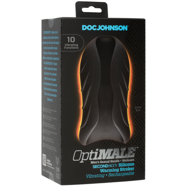Stroker de silicona con vibración y calor Doc Johnson