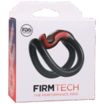 Anillo para el pene sin vibración con práctico diseño de cierre y lazo – Negro/Rojo