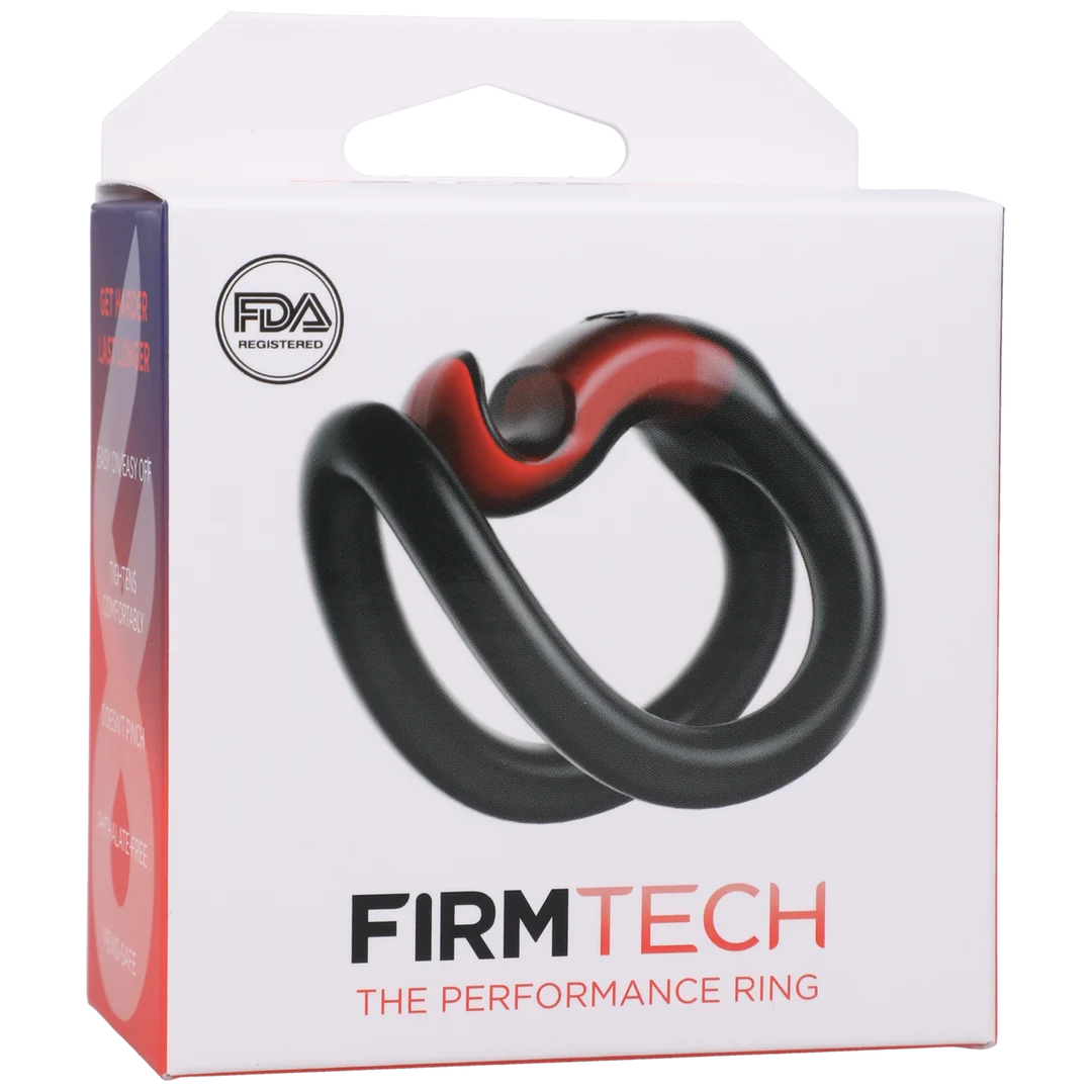 Anillo para el pene sin vibración con práctico diseño de cierre y lazo – Negro/Rojo - Imagen 1