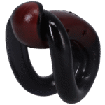 Anillo para el pene sin vibración con práctico diseño de cierre y lazo – Negro/Rojo - Imagen 2