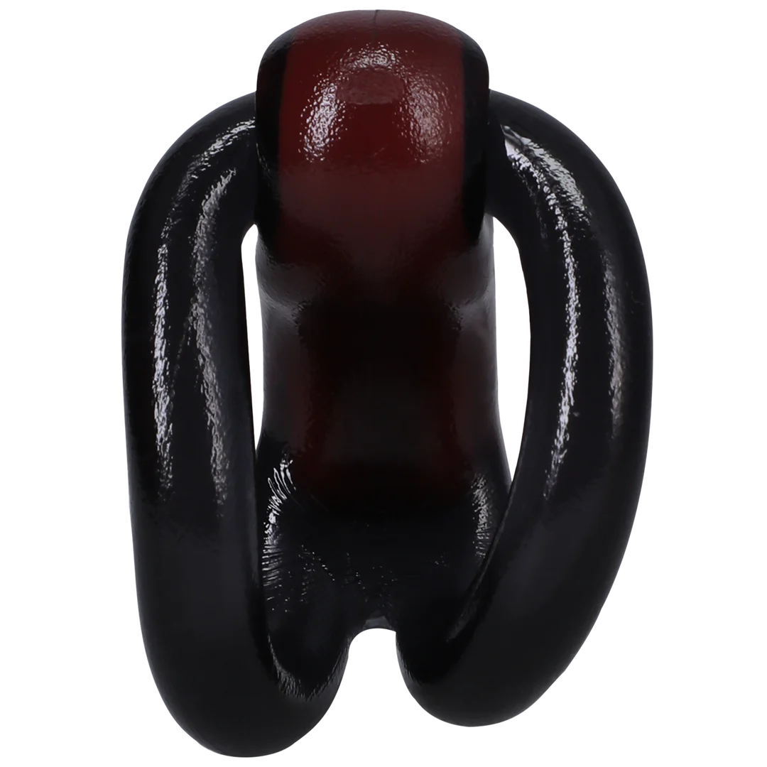 Anillo para el pene sin vibración con práctico diseño de cierre y lazo – Negro/Rojo - Imagen 3