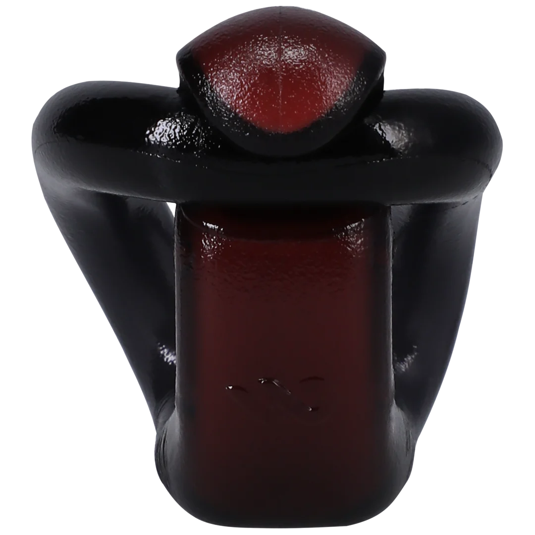 Anillo para el pene sin vibración con práctico diseño de cierre y lazo – Negro/Rojo - Imagen 4