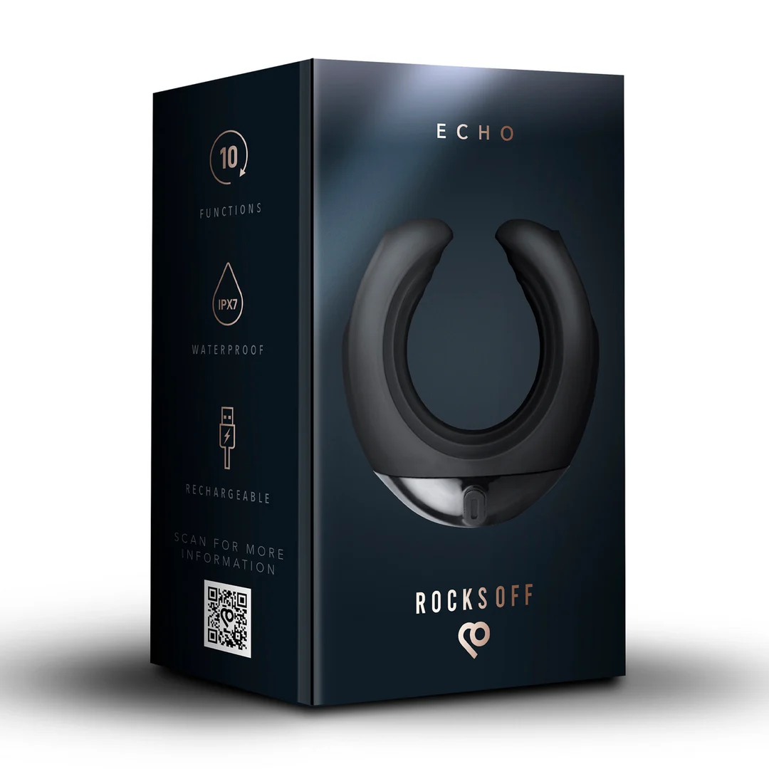 Masturbador vibrador en forma de C Rocks Off Echo - Imagen 1