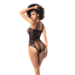 Body Mapalé de rejilla negro, Plus Size - Imagen 4