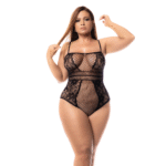 Body Mapalé de rejilla negro, Plus Size - Imagen 3