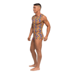 Camiseta de tirantes Fitness de Male Power con estampado arcoíris, talla S