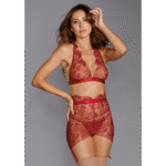 Conjunto de tres piezas Dreamgirl con bordado floral - Imagen 13