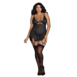 Prenda con ligueros y rejilla Dreamgirl - Imagen 4