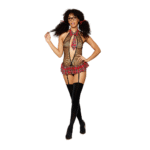 Conjunto de liguero de rejilla con aire colegial y abertura en la entrepierna para looks atrevidos – LIN - Imagen 2