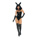 Disfraz de lencería para juegos de rol con arnés de conejita, ideal para una fiesta atrevida – LIN - Imagen 2