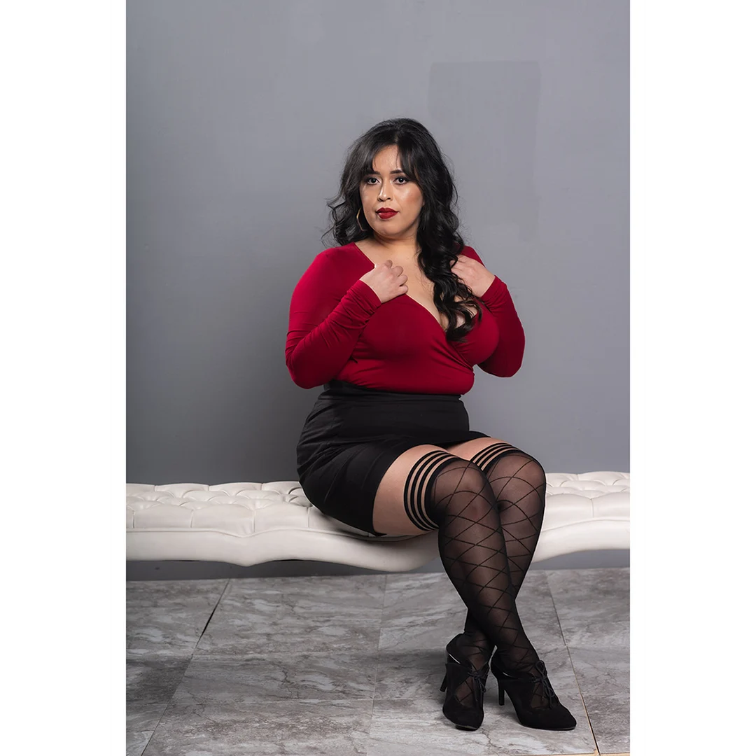 Medias Kix'ies Anna negras hasta el muslo, talla A - Imagen 3