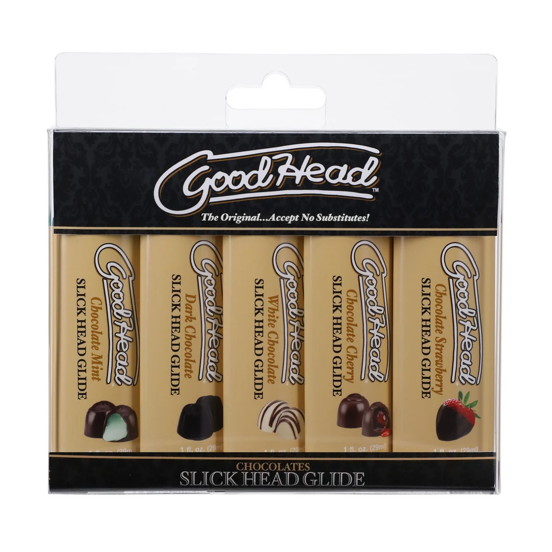 1361-46-BX-2 Lubricante Doc Johnson GoodHead con sabor a chocolate, pack de 5 - Imagen 1