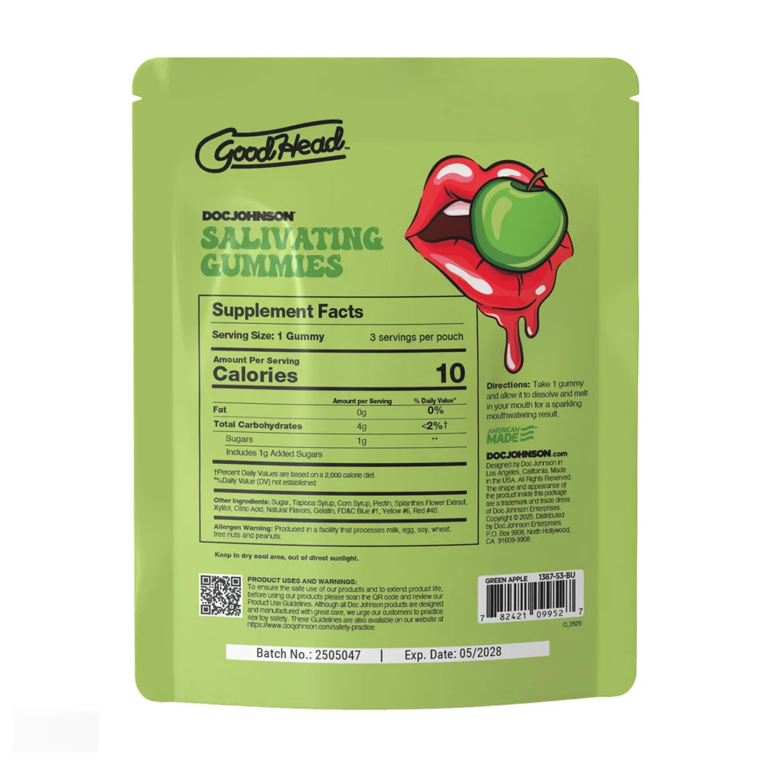 Gominolas estimulantes de la salivación de manzana verde, expositor de 24 unidades, 12 gr, Goodhead - Imagen 4