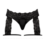 Short con liguero y encaje floral Male Power - Imagen 2