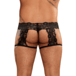 Short con liguero y encaje floral Male Power